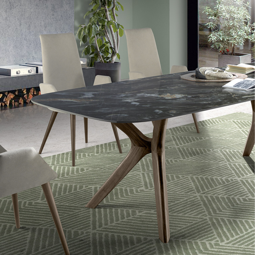 Mesa de Comedor Modelo NC-LN FIX KER Tapa de Porcelánico