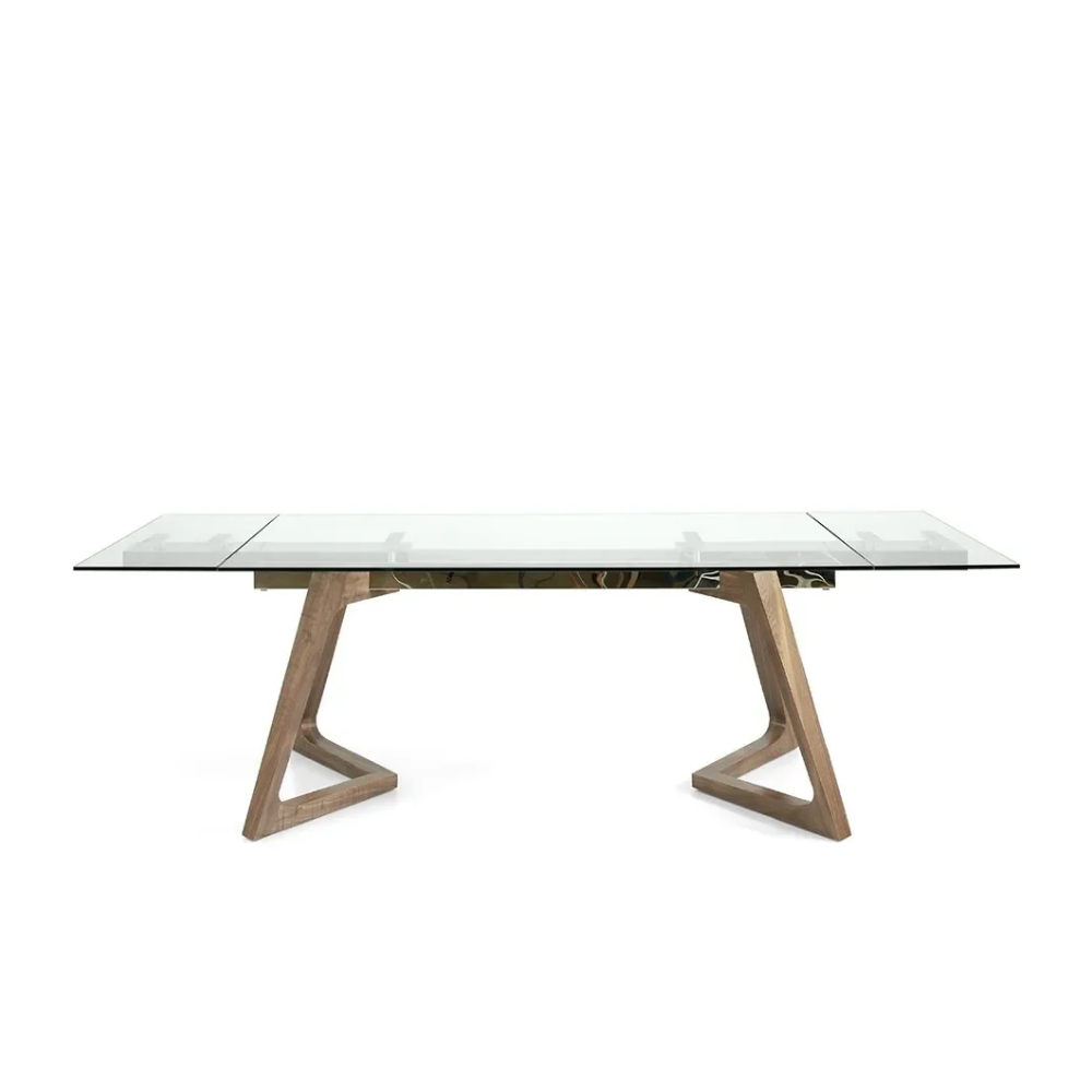Mesa de Comedor Extensible Modelo NC-NL EXT GLASS Tapa de Cristal