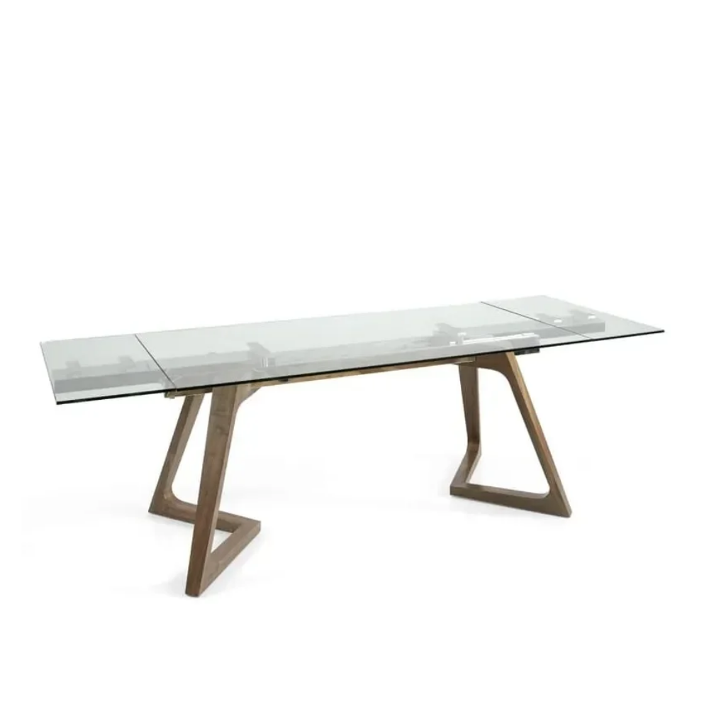 Mesa de Comedor Extensible Modelo NC-NL EXT GLASS Tapa de Cristal