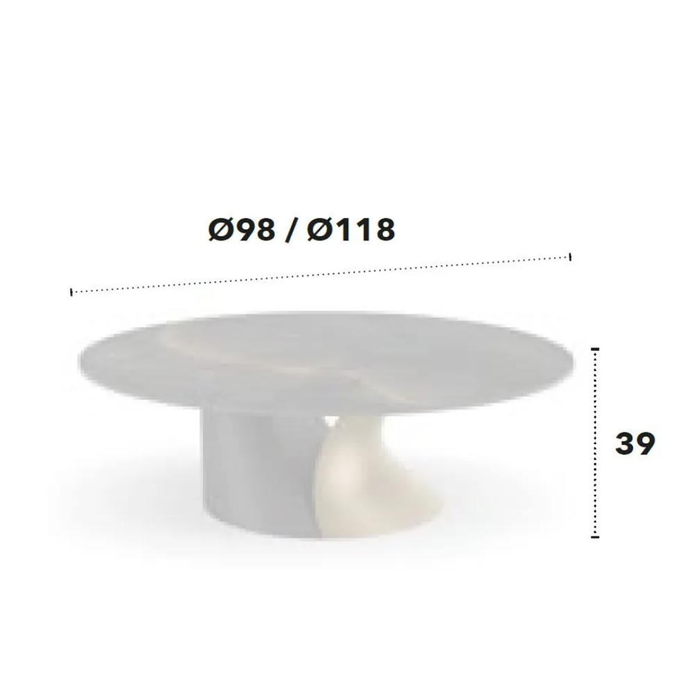 Mesa de centro modelo NC-NV B Tapa porcelánico