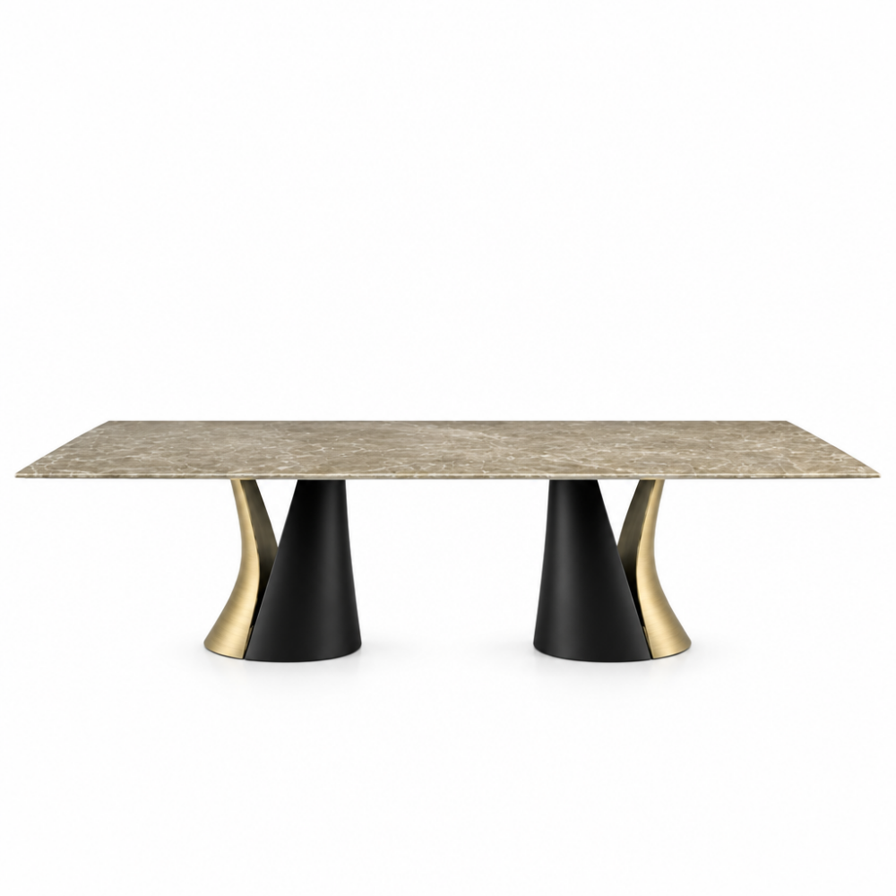 Mesa de comedor modelo NC-NVDBL FIX KER Tapa Rectangular Porcelánico