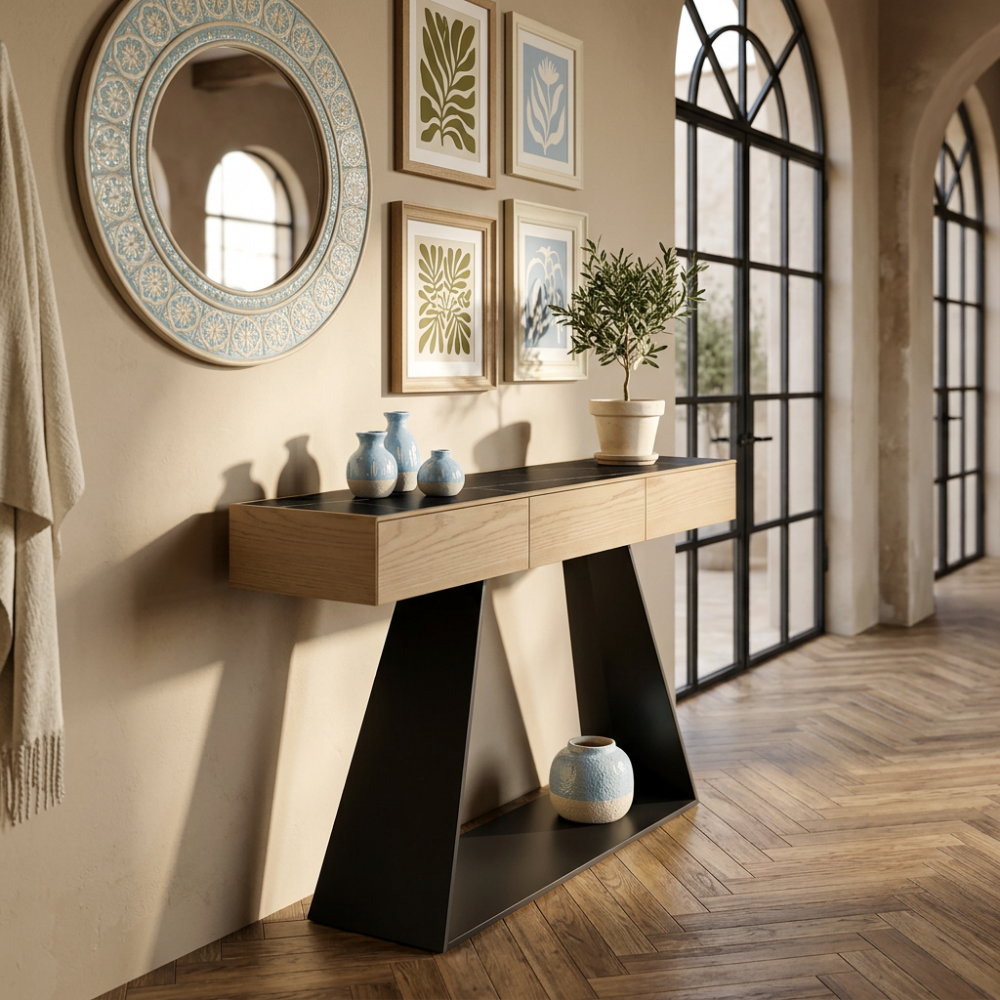 Consola modelo NC-S C WOOD Tapa porcelánico