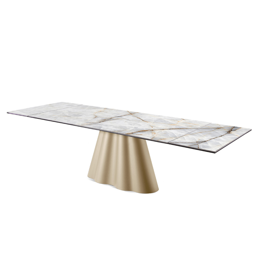 Mesa de Comedor Extensible Modelo NC-FLM EXT KER Tapa de Porcelánico