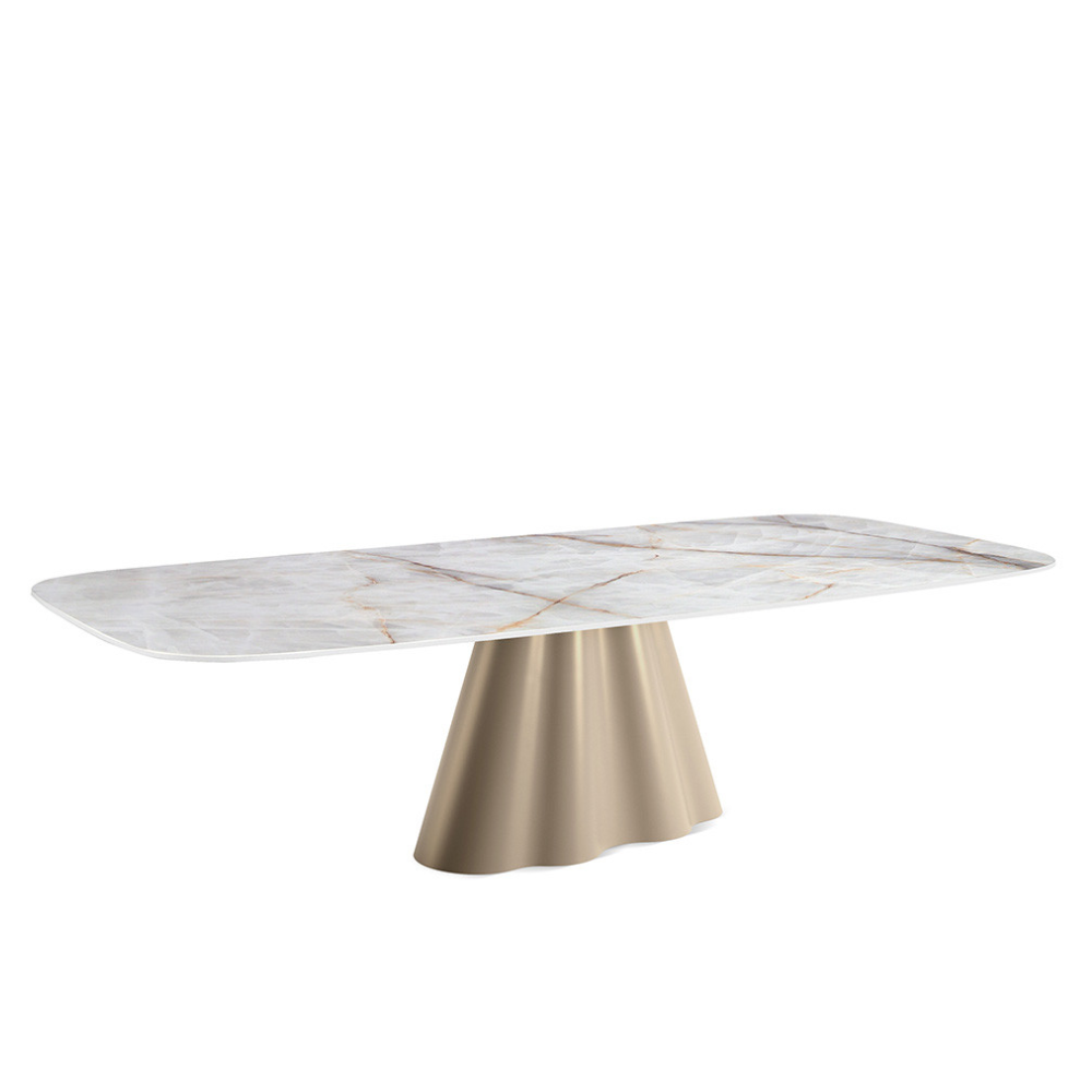 Mesa de Comedor Modelo NC-FLM FIX KER Tapa de Porcelánico