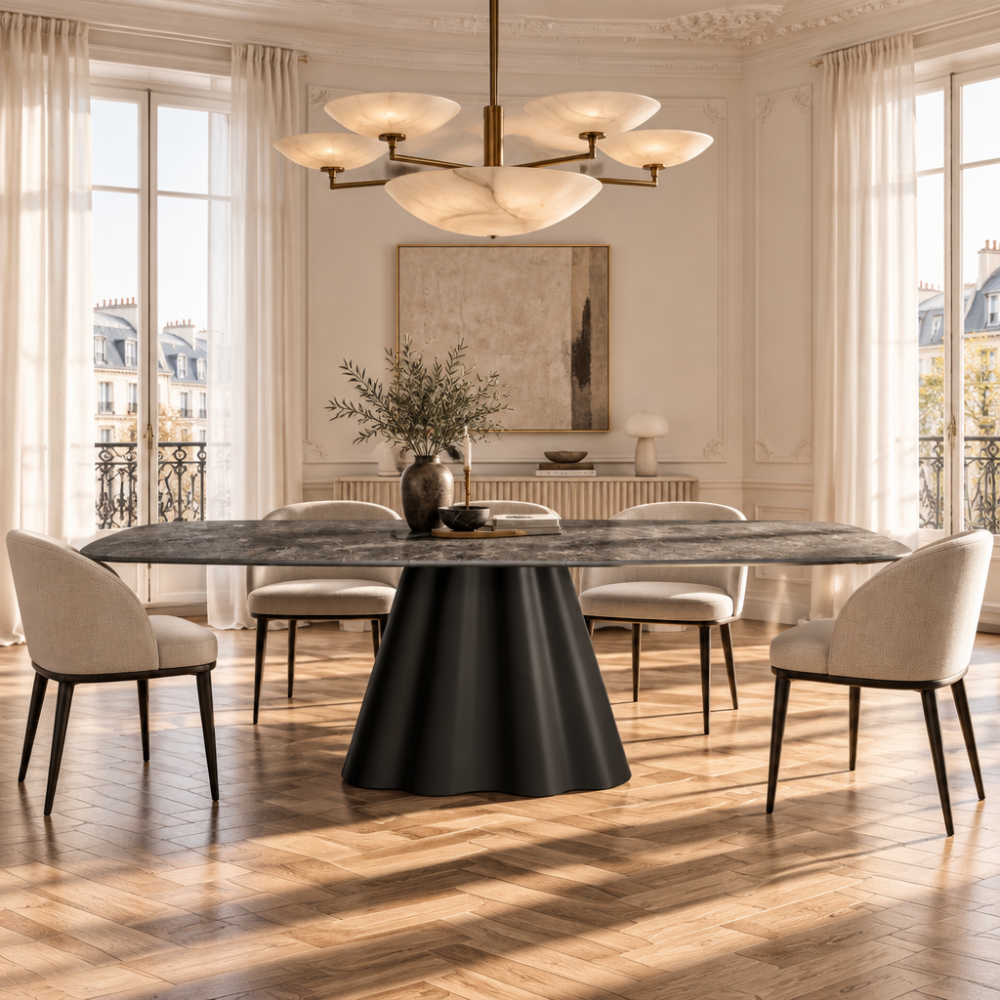Mesa de Comedor Modelo NC-FLM FIX KER Tapa de Porcelánico