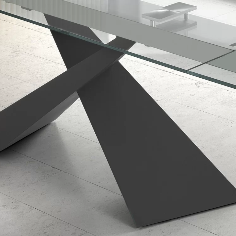 Mesa de Comedor Rectangular Modelo NC-JSPR EXT GLASS Tapa de Cristal