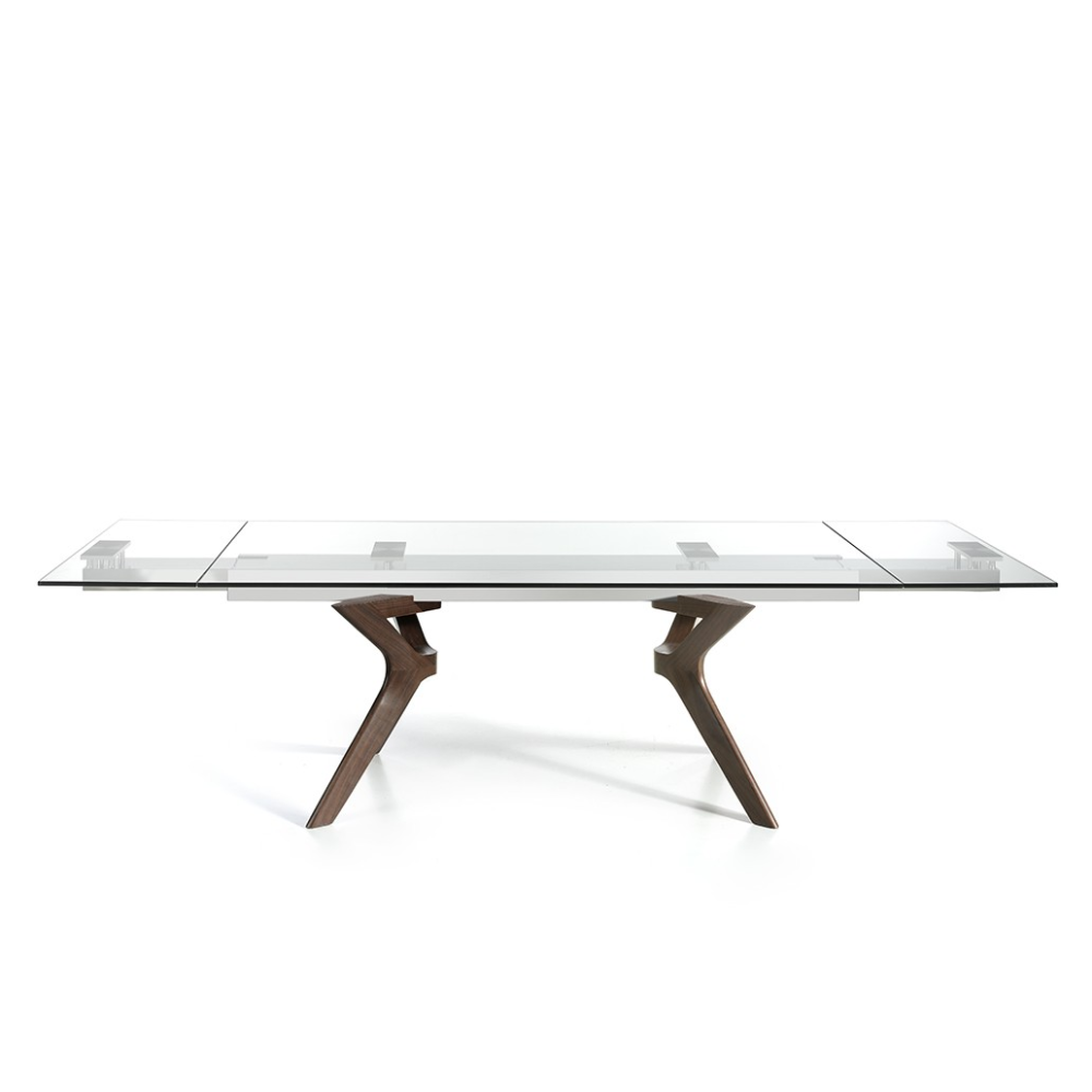 Mesa de Comedor Extensible Modelo NC-LN EXT GLASS Tapa de Cristal