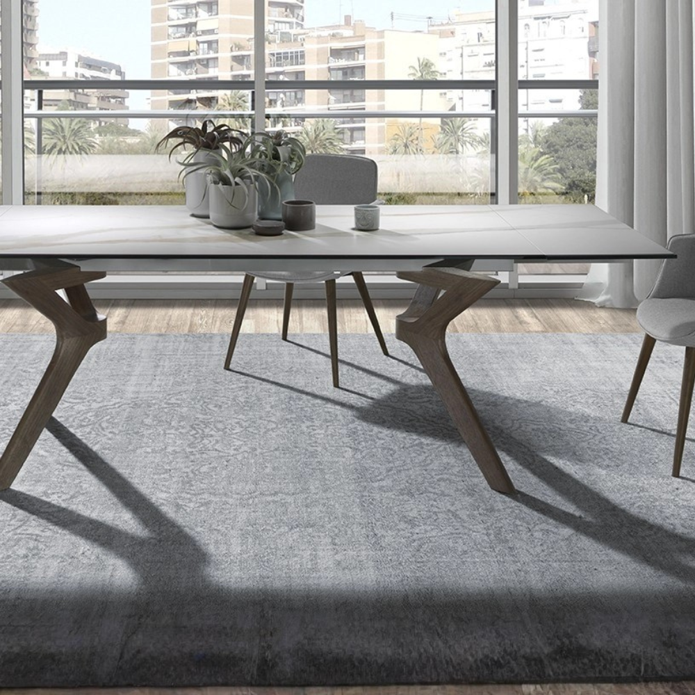 Mesa de Comedor Extensible Modelo NC-LN EXT KER Tapa de Porcelánico