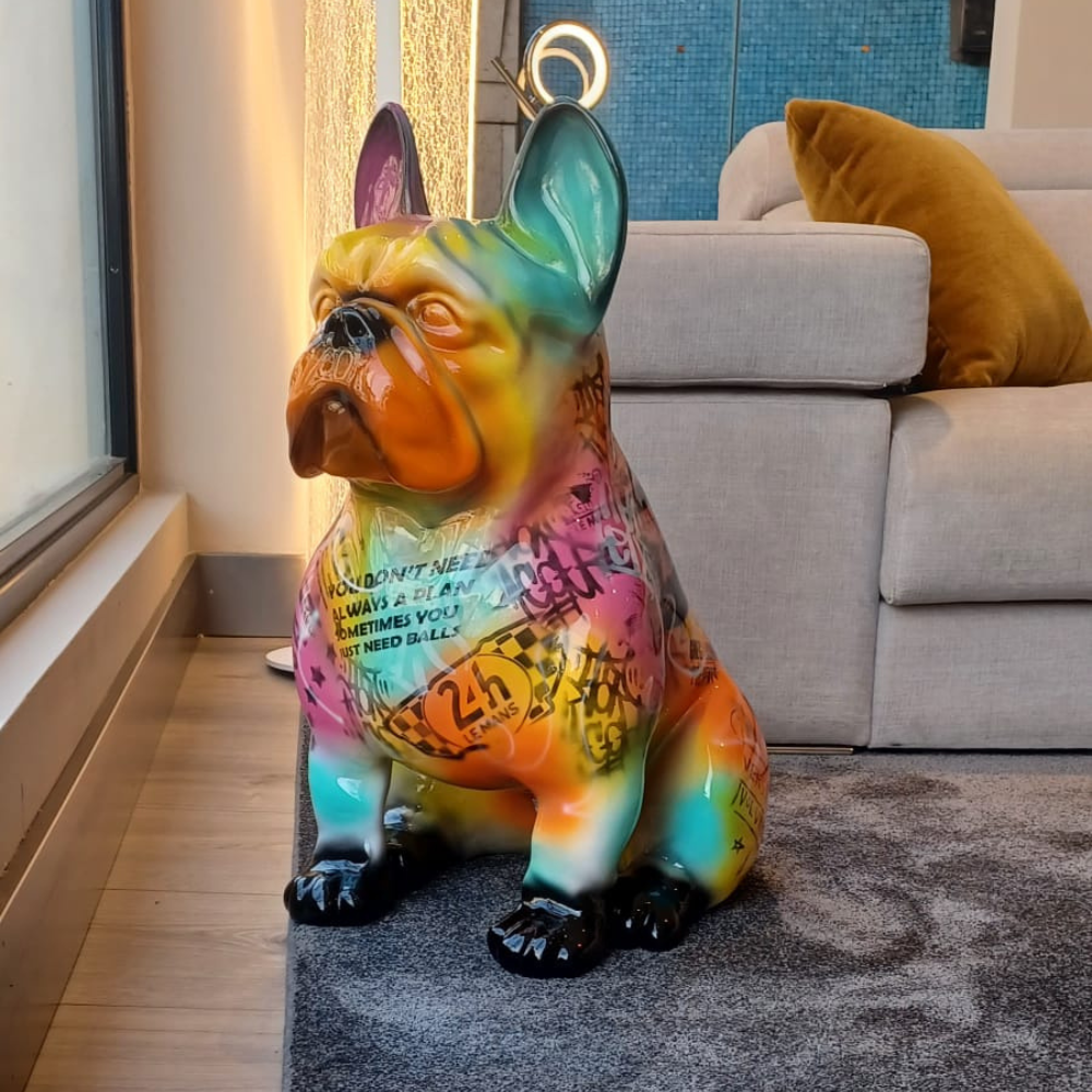 Figura Cerámica Bulldog Francés Sentado