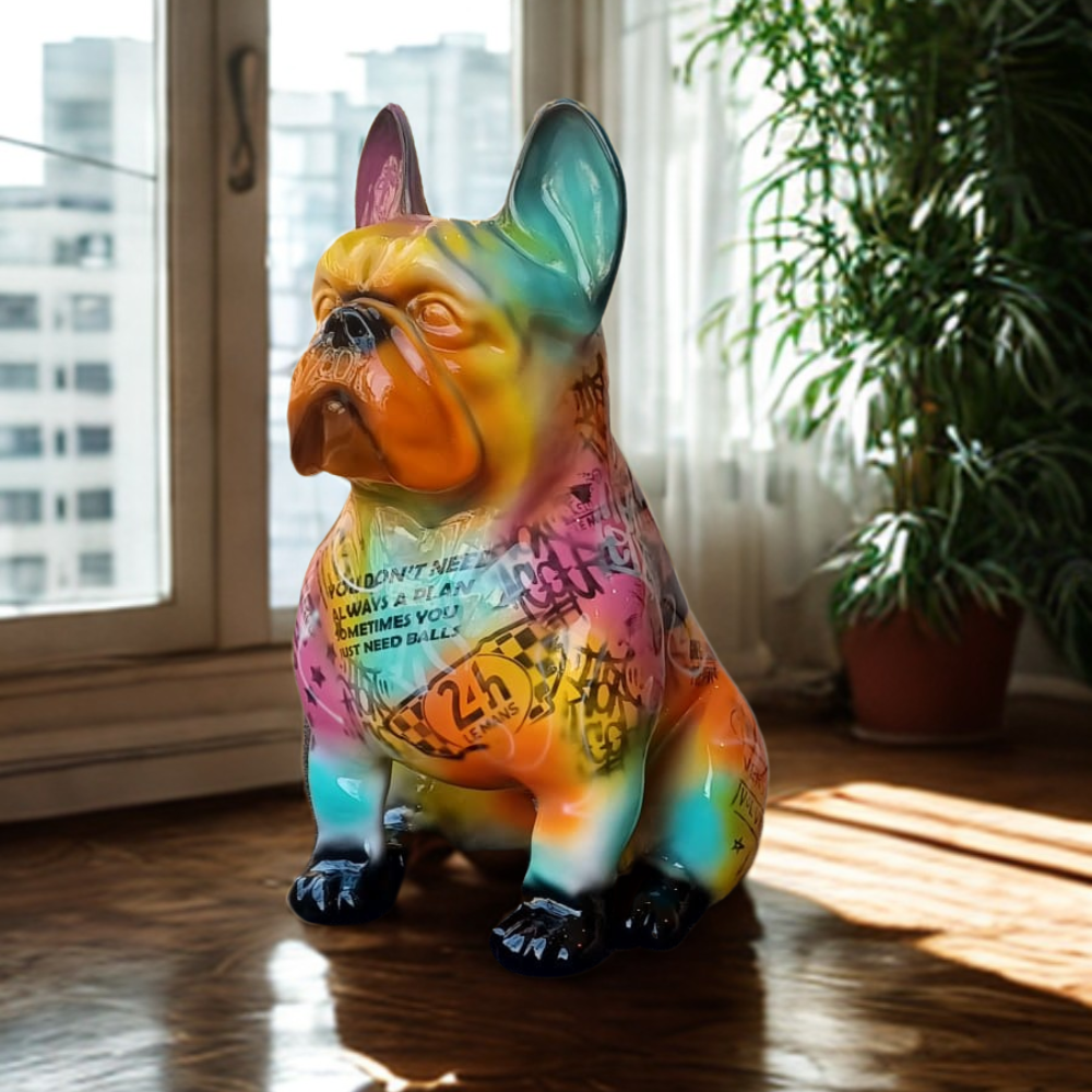 Figura Cerámica Bulldog Francés Sentado
