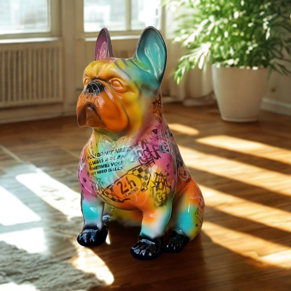 Figura Cerámica Bulldog Francés Sentado