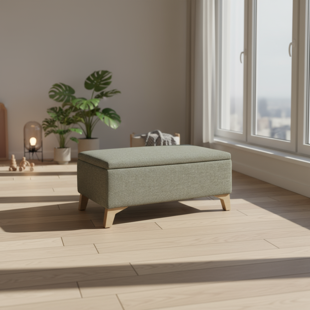 Pouf Banqueta con Arcón Pata Alta