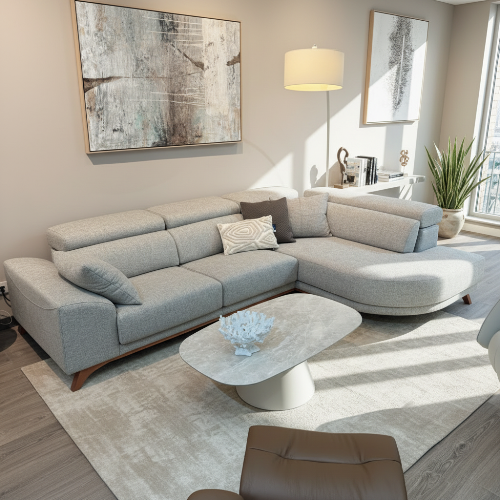 Rinconera chaiselongue de diseño curvado modelo MADEIRA