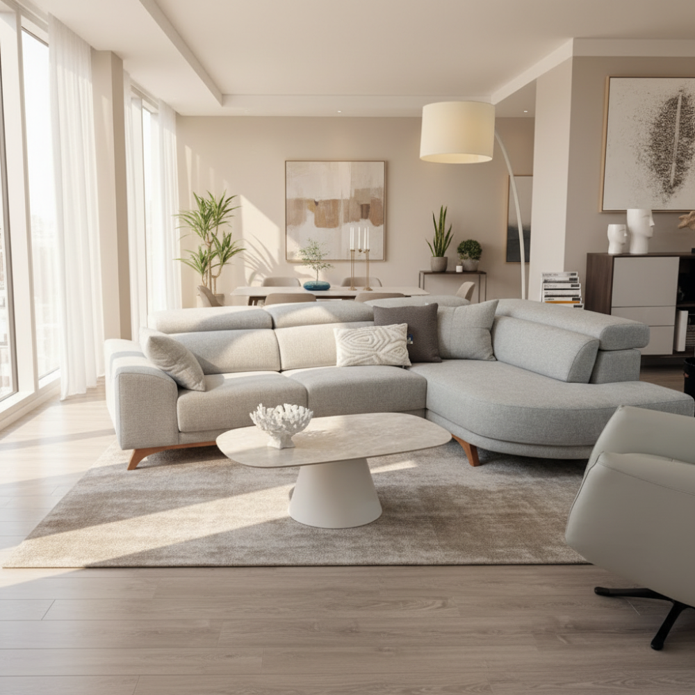 Rinconera chaiselongue de diseño curvado modelo MADEIRA