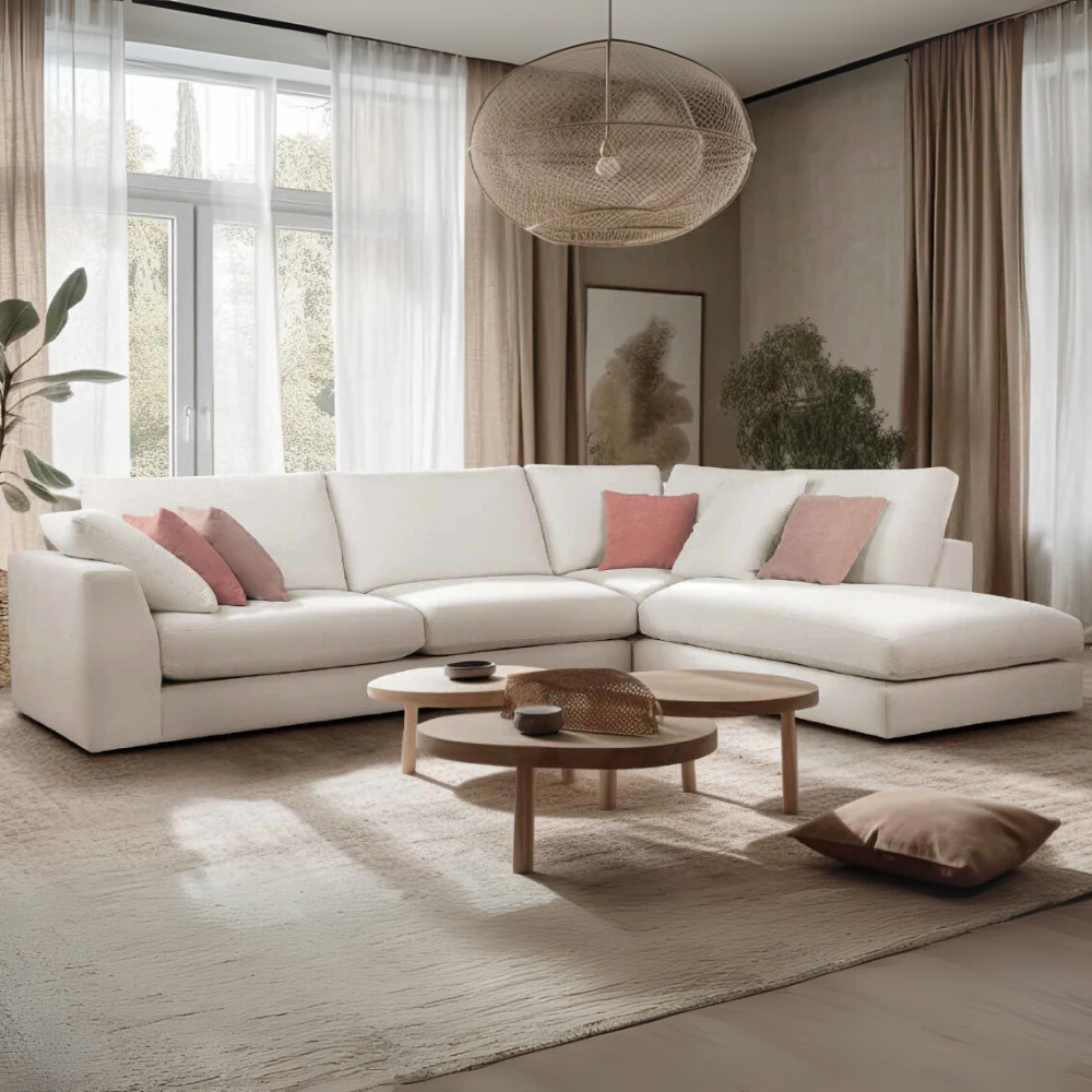 Rinconera de diseño abierto/meridiene modelo IBISSA tapizado Aquaclean