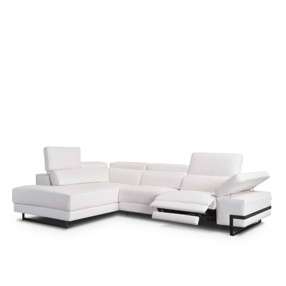 Rinconera de diseño abierto modelo Acapulco con 2 Asientos Relax Motorizados en Piel