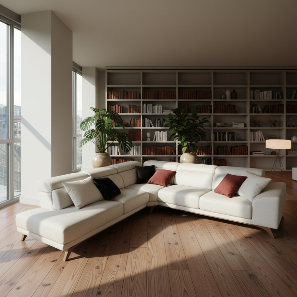 Rinconera de diseño abierto modelo MADEIRA Tapizado Aquaclean