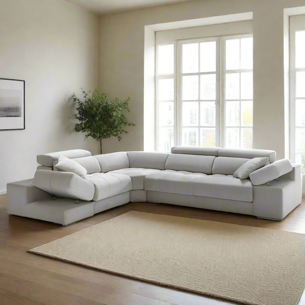 Rinconera moderna modelo NOWO en tela con acogida viscoelástica