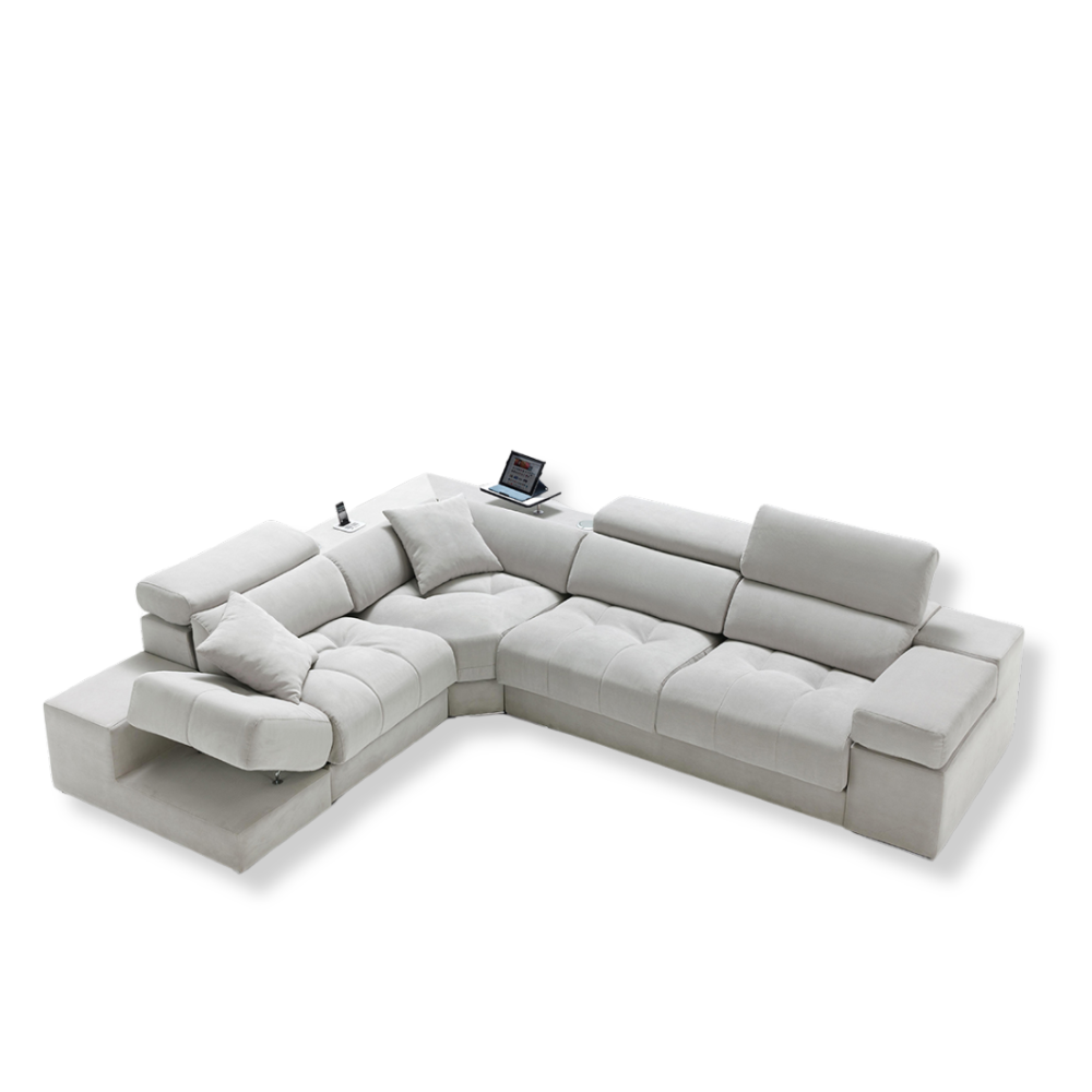 Rinconera moderna modelo NOWO en tela con acogida viscoelástica