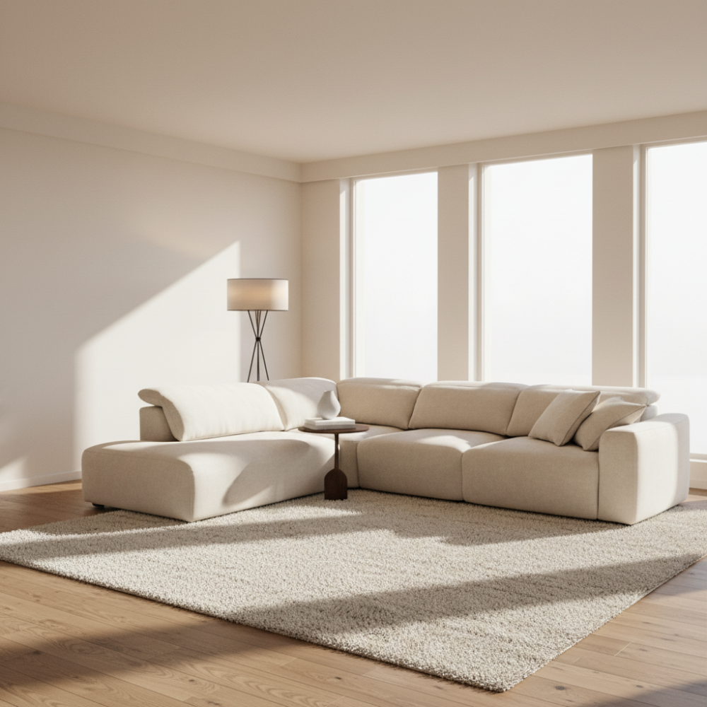 Sofá esquinero modular Clark sin brazos de estilo contemporáneo Sidivani