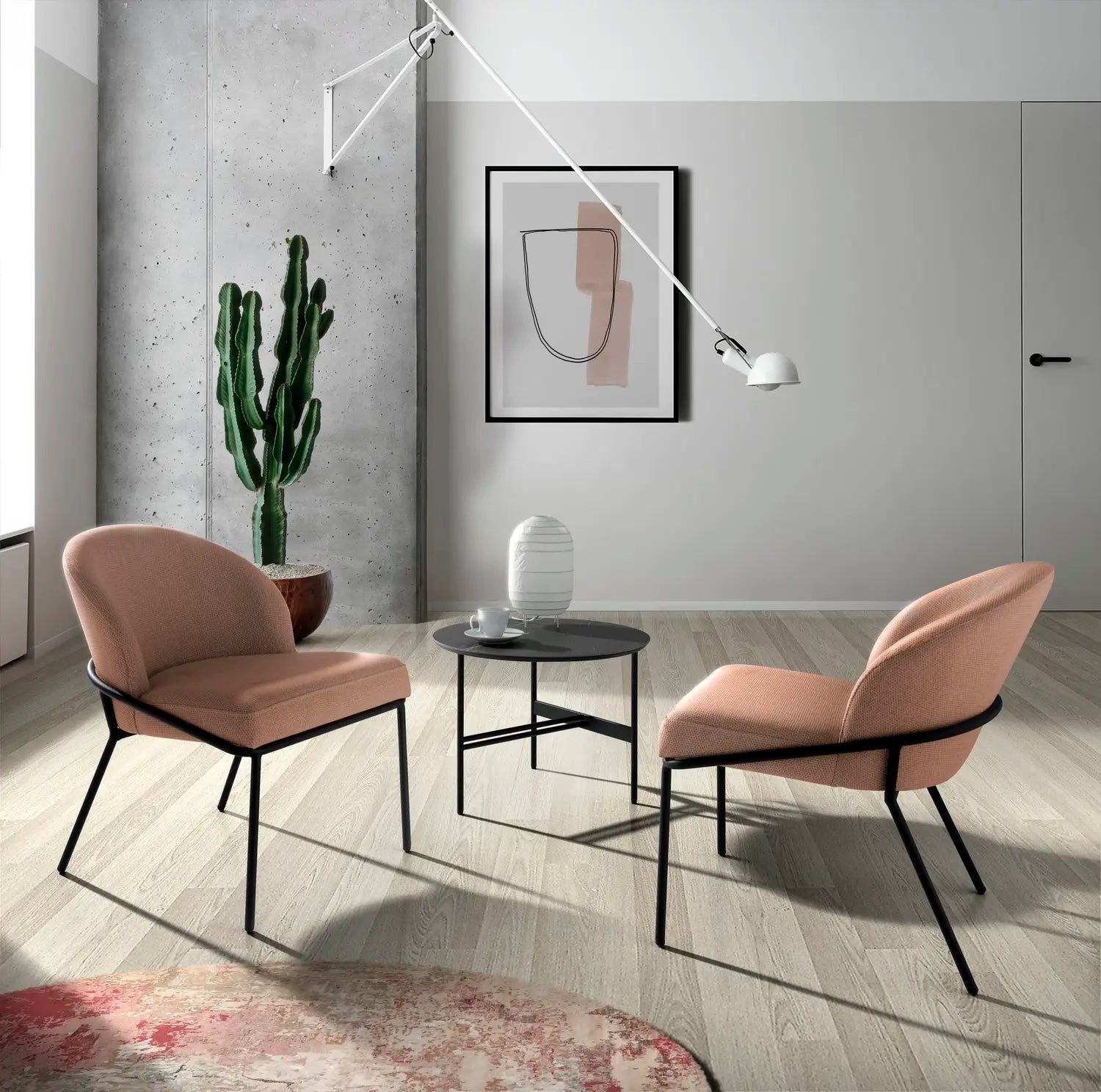 Silla de diseño estructura metal negro