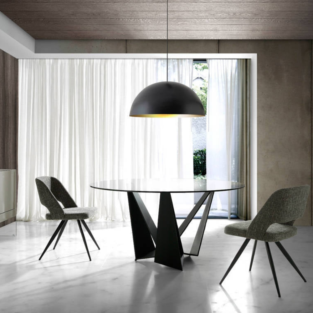 Silla comedor colección Elegance Acero Negro y Piel o Tela