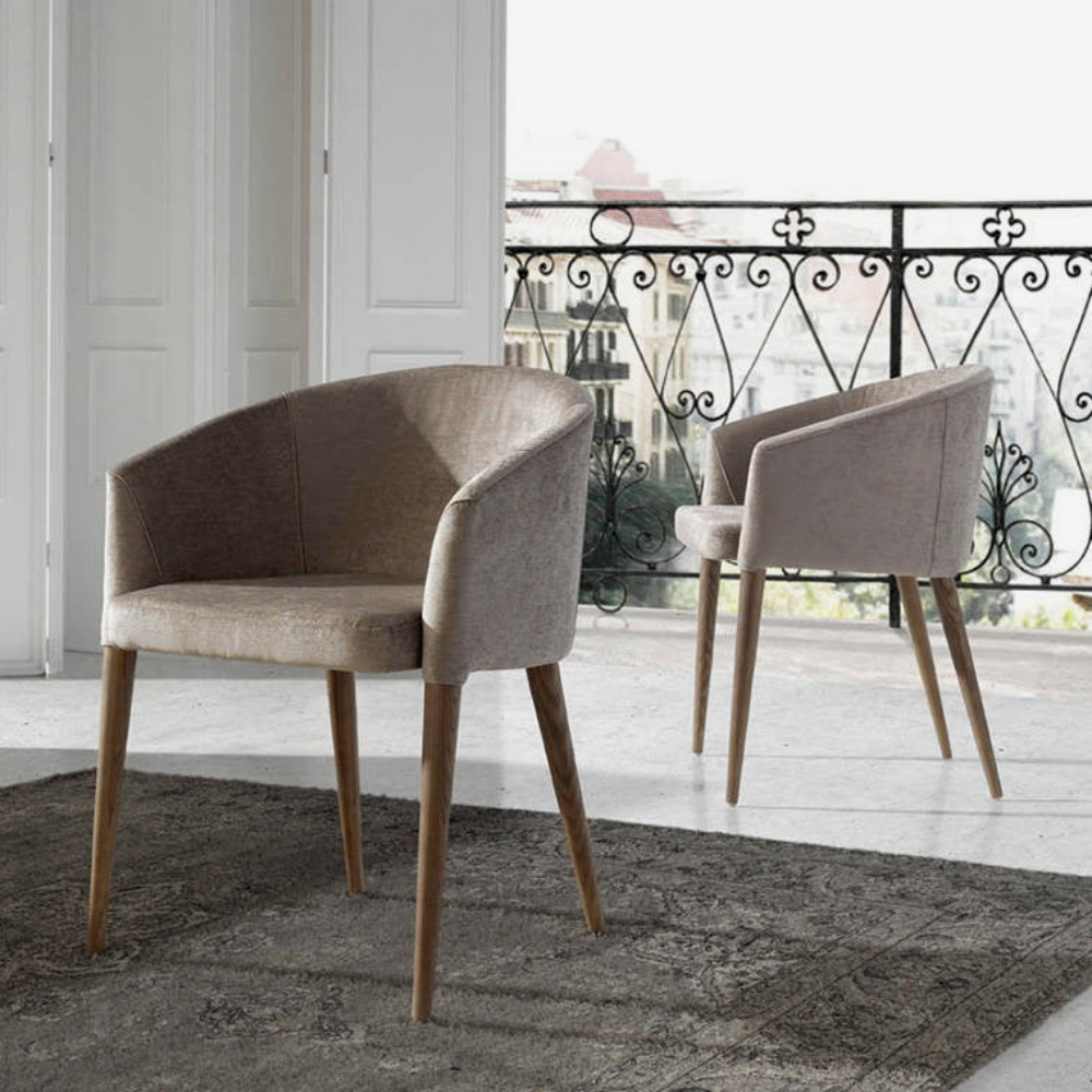 Silla comedor colección Elegance Madera Nogal Tapizado Antimanchas