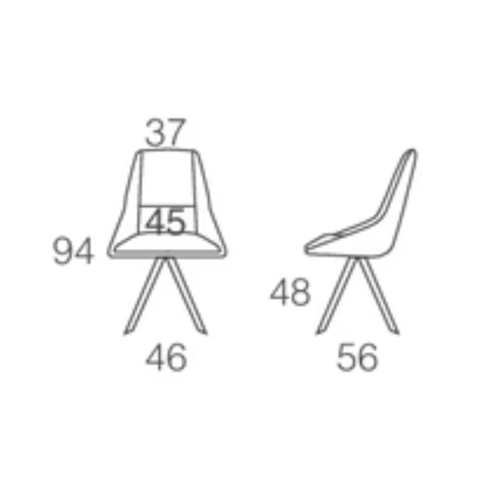 Silla de diseño para Mesa de Comedor Pata metalica