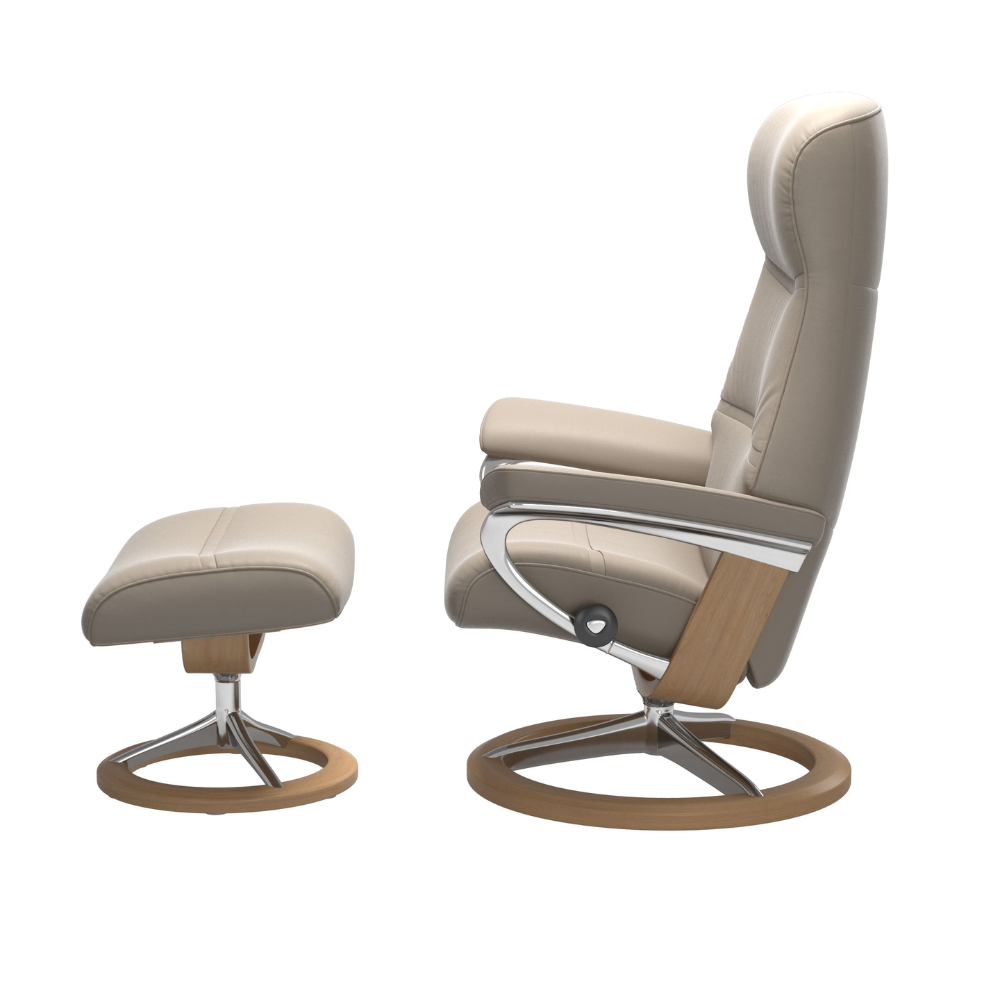 Sillón modelo PHILIP Signature Plus™ System BalanceAdapt™ en piel Paloma Pie cromo