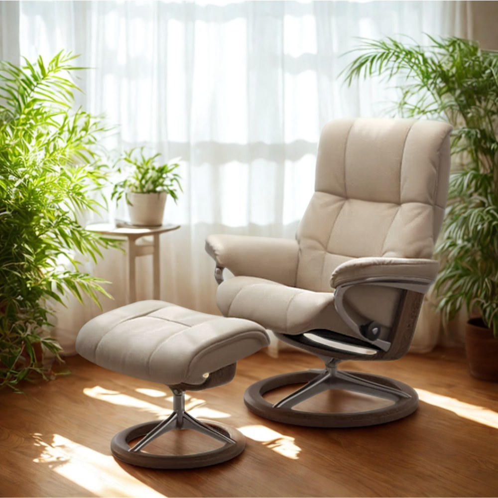 Sillón con pouf stressless Modelo MAYFAIR (M) pie Signature