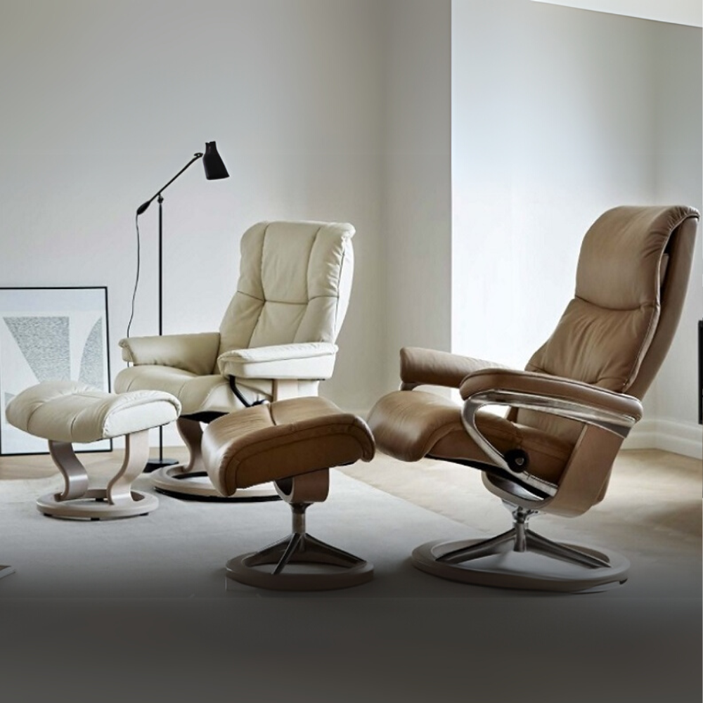 Sillón con pouf stressless Modelo MAYFAIR (M) pie Signature