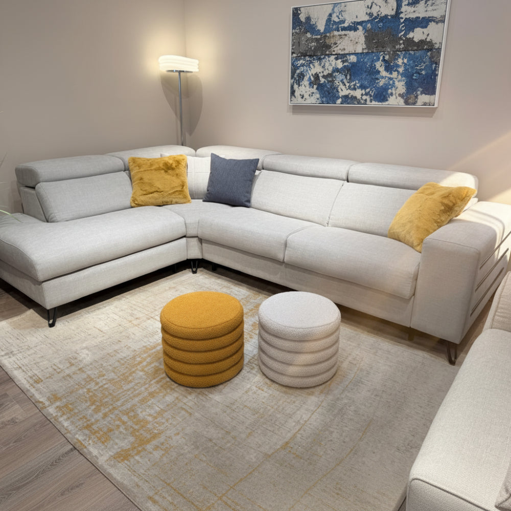 Sofá Esquinero moderno con cama italiana en tela gris de CREVIN
