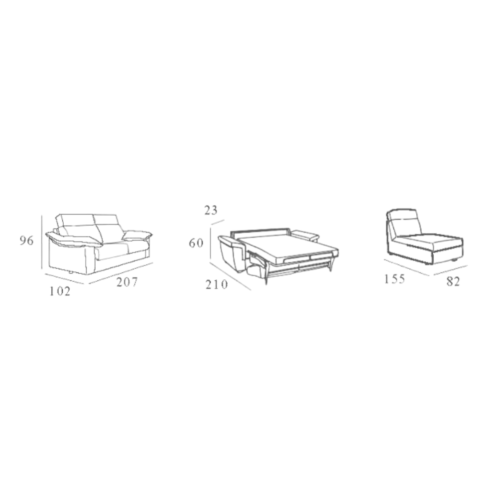 Sofá cama con chaiselongue modelo BERTON color promo