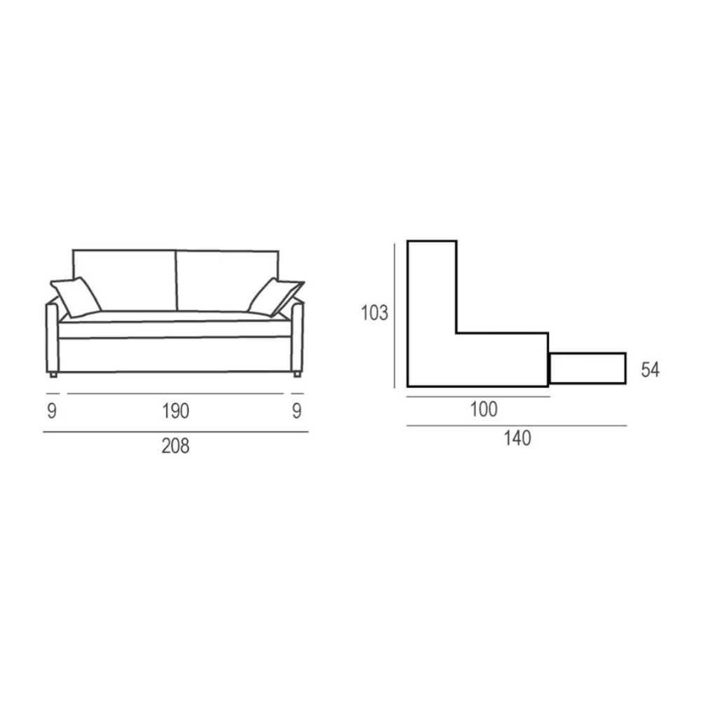 Sofá cama con sistema hop y almacenaje modelo AYO