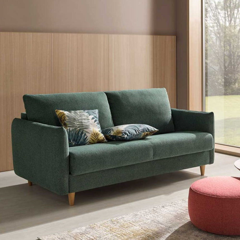 Sofá con cama modelo MINIMAL Pata de Madera sistema Italiano