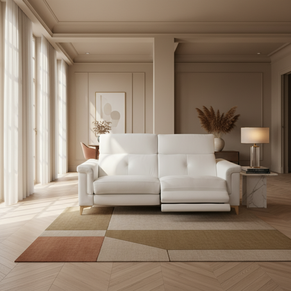 Sofa Relax con pata de madera modelo VICTORIA