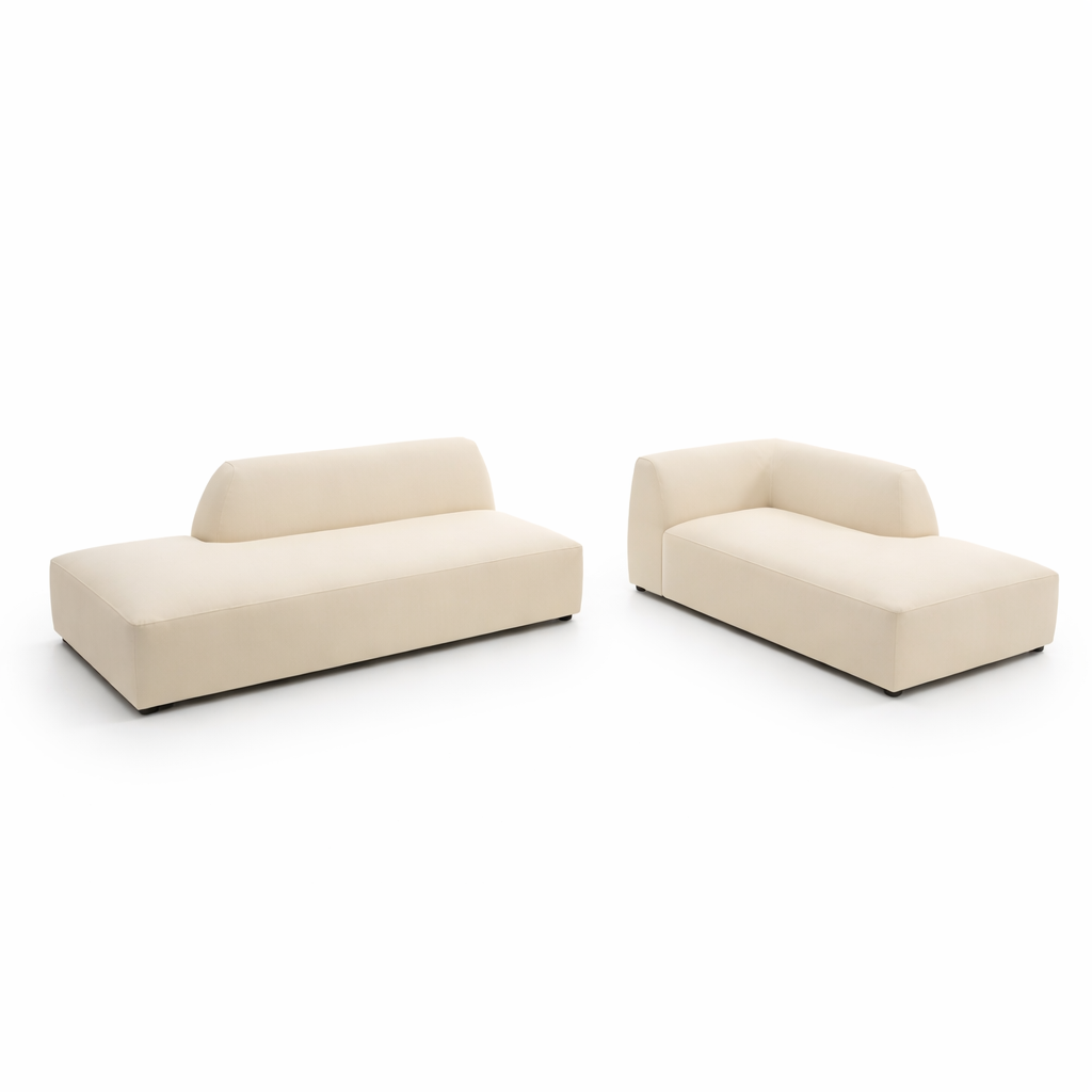 Sofá modular con Chaiselongue Tapizado apto para exterior modelo ALMA