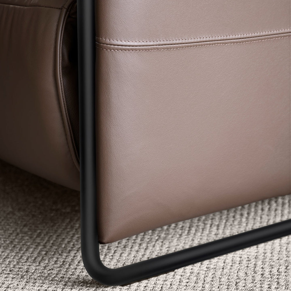 Sofá chaiselongue (M) con Long Seat modelo EMILY Stressless® Power™ Brazo Metal piel Paloma