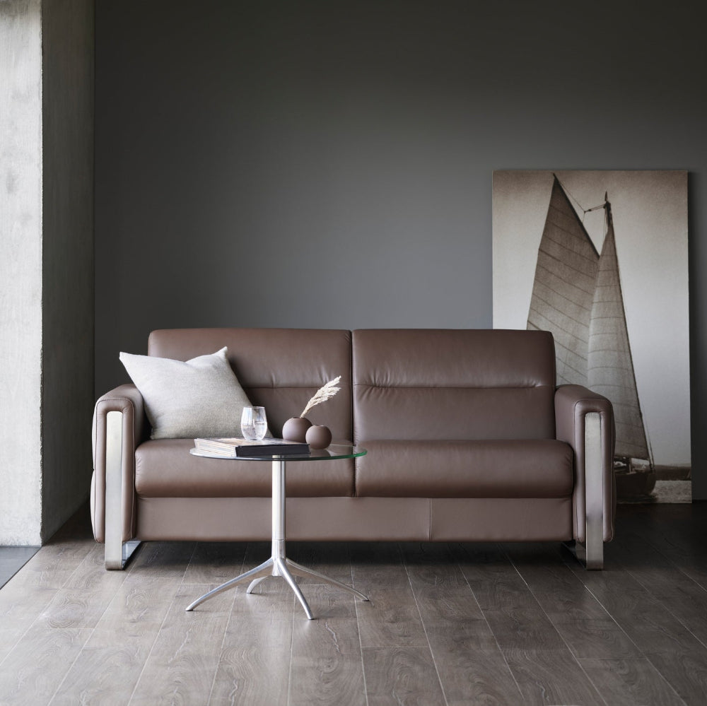 Sofá 2 plazas modelo FIONA Stressless® Comfort Zones™ Brazo METAL piel Paloma