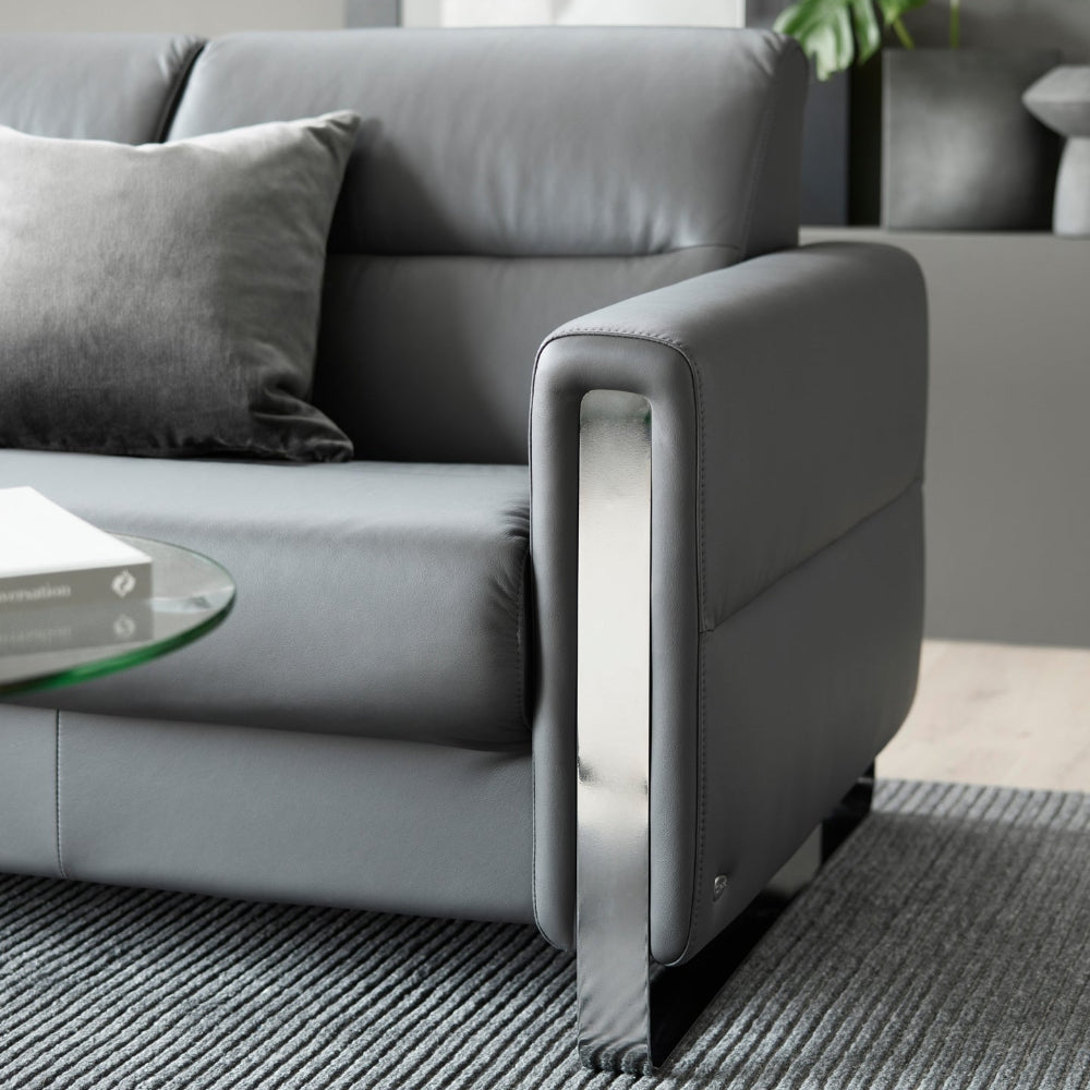 Sofá 3 plazas modelo FIONA Stressless® Comfort Zones™ Brazo METAL piel Paloma