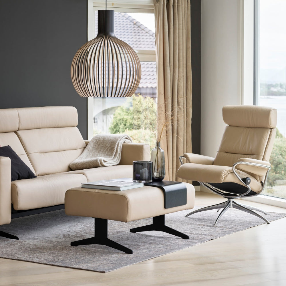 Sillón de Stressless® modelo TOKYO Pie Star base Plus™ System BalanceAdapt™ piel Paloma