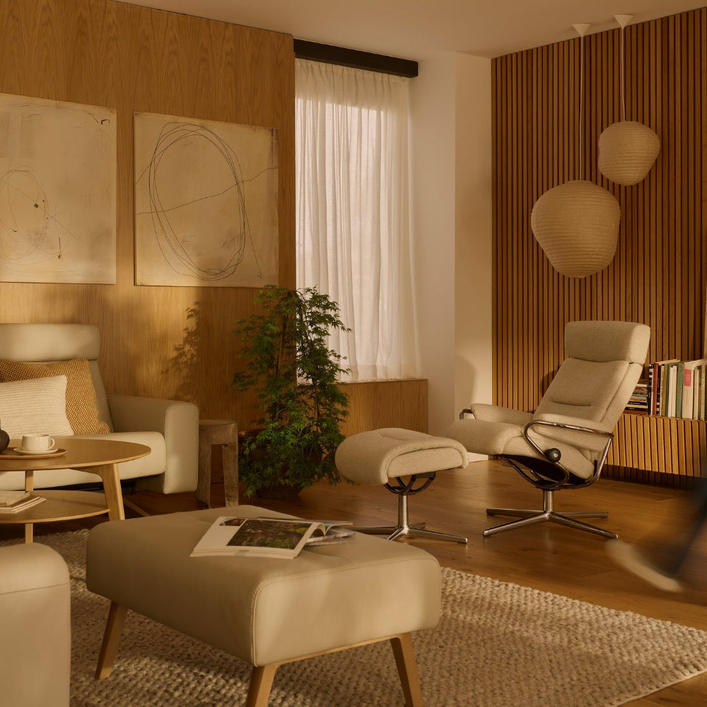 Sillón de Stressless® modelo TOKYO Pie Cross base Plus™ System BalanceAdapt™ piel Batick