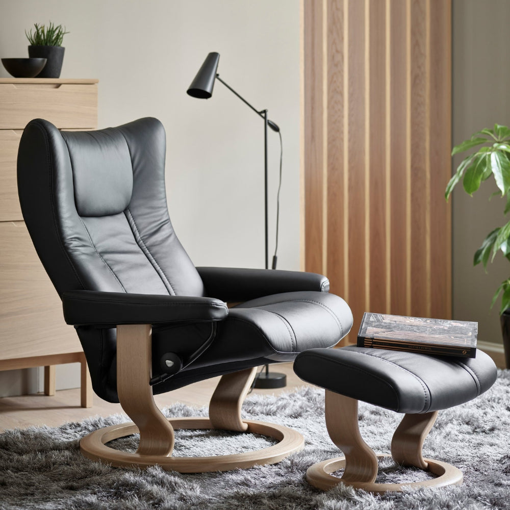 Sillón modelo WING Classic Plus™ System de STRESSLESS en piel Paloma