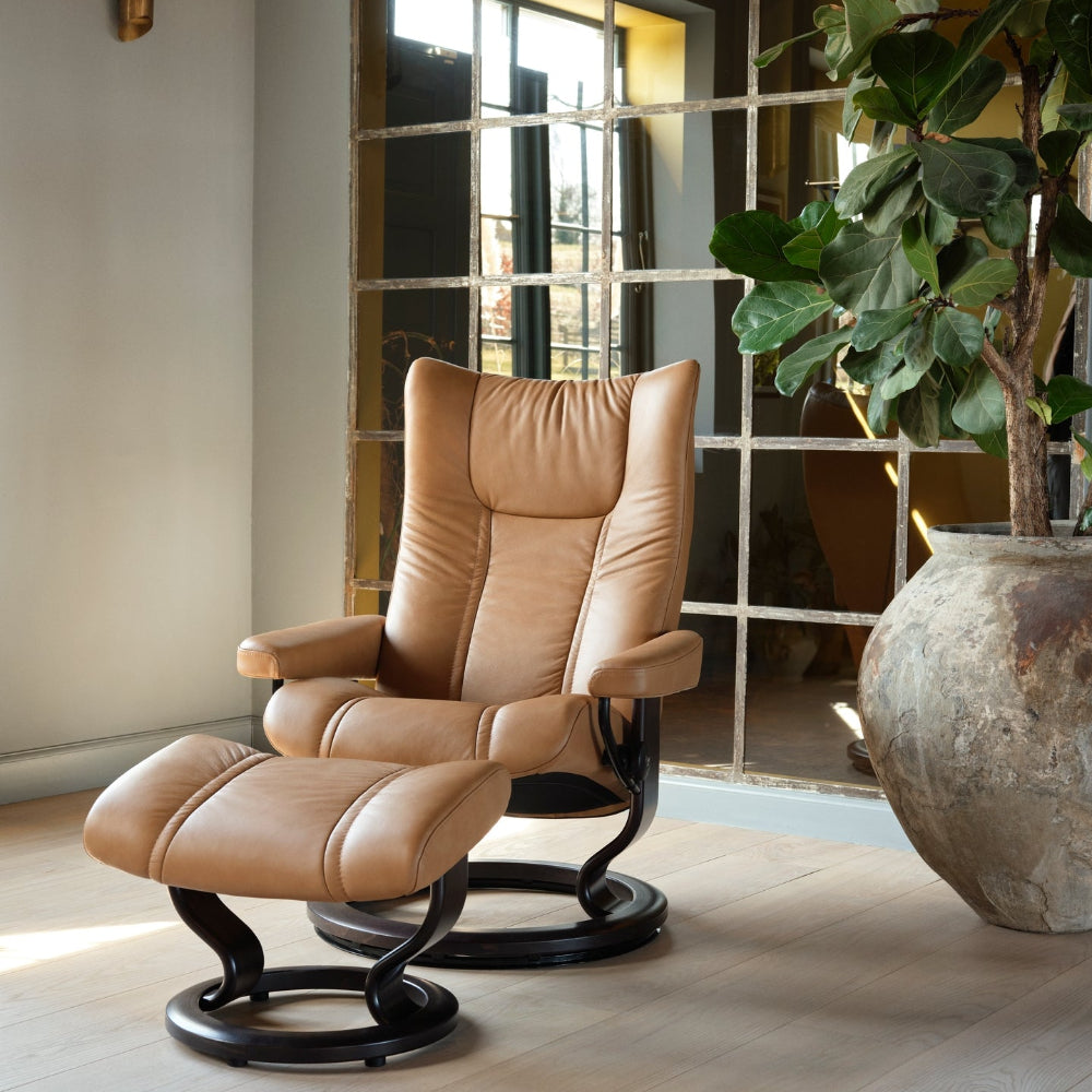 Sillón modelo WING Classic Plus™ System de STRESSLESS en piel Batick