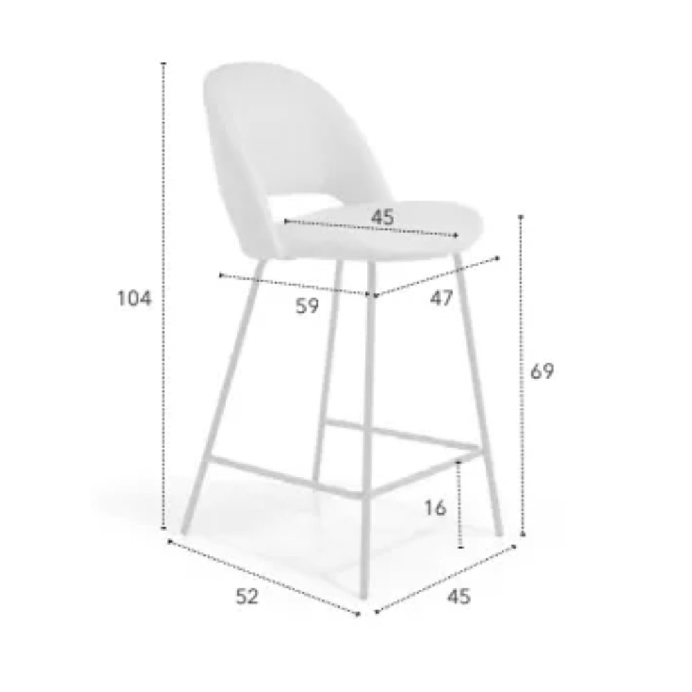 Taburete de diseño estructura metal negro