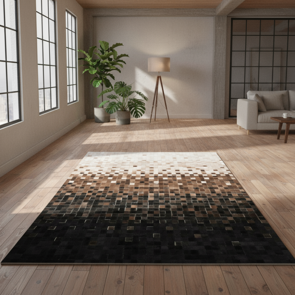 Alfombra de piel Quadra Rain