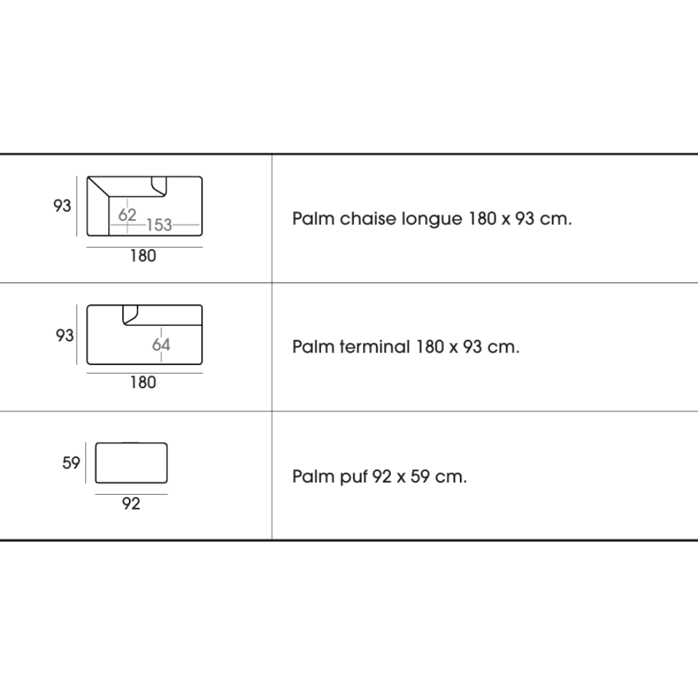 Sofá modular con Chaiselongue Tapizado apto para exterior modelo ALMA