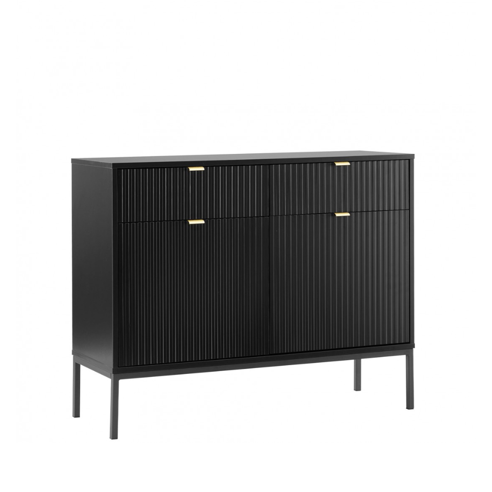 Aparador VRG en melamina negra y puertas Sidivani