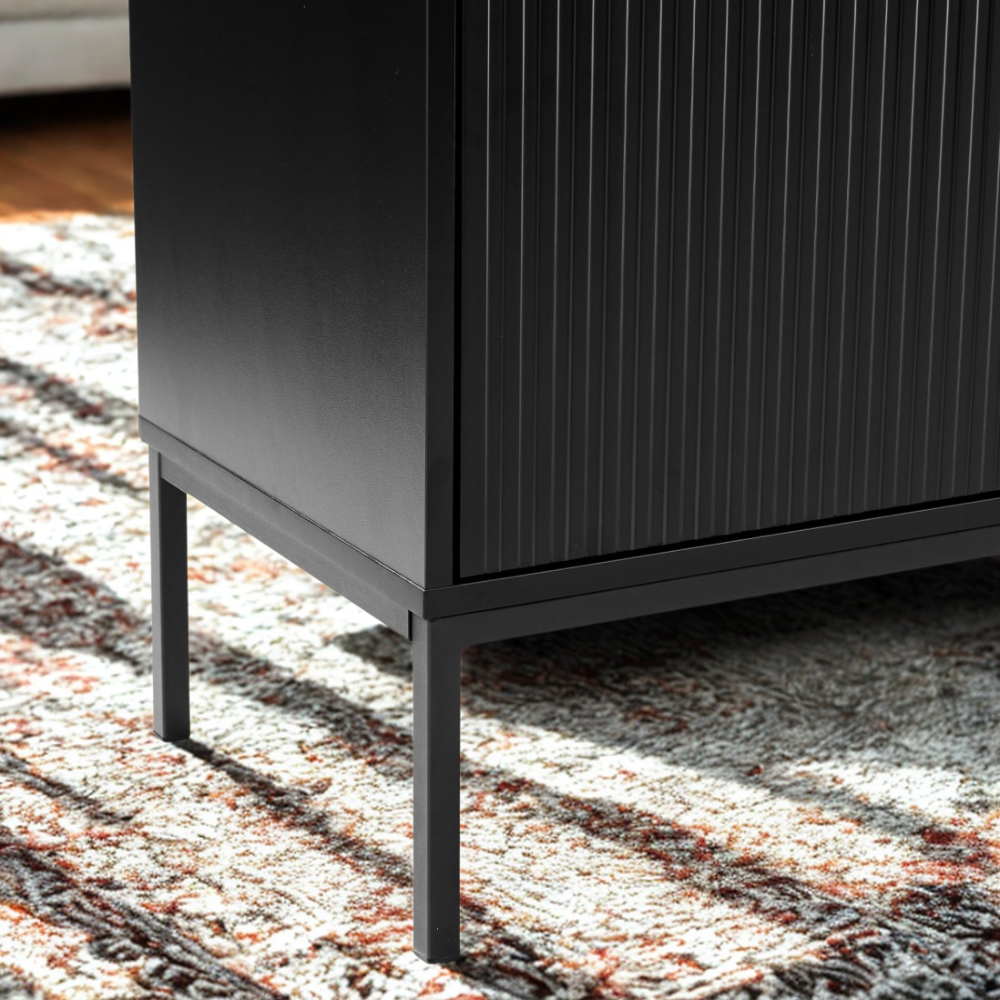 Aparador MDF y Melamina Lacado en Negro