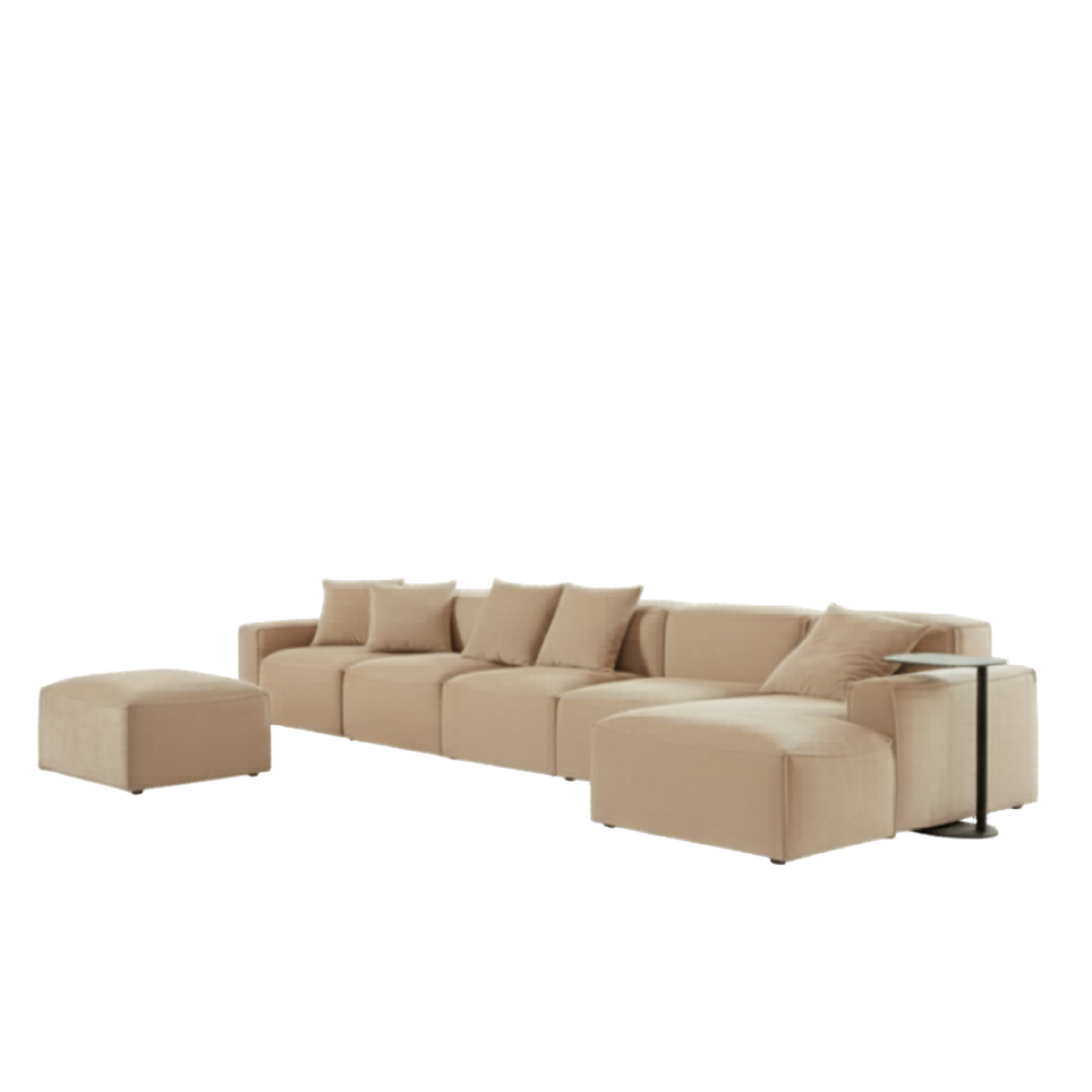 Chaiselongue de diseño modular con pouf convertible modelo BABAR